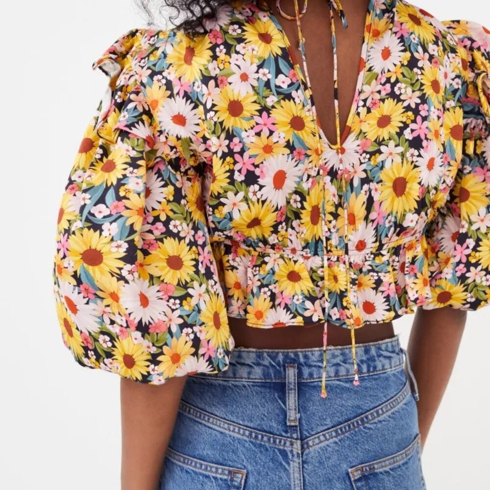For Love And Lemons Glenn Crop Top Size Small NWT - Picture 7 of 12